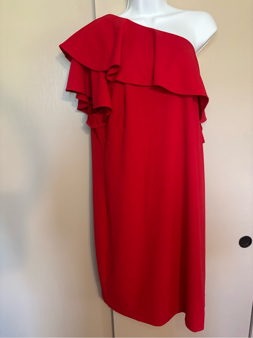 Vince Camuto One-Shoulder Red Ruffle Dress NWT size 18W